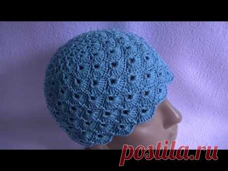 Вязание летней шапки крючком.Knitting hats crochet years