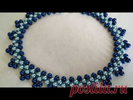 Necklace. Easy tutorial. Колье из бусин для начинающих - YouTube