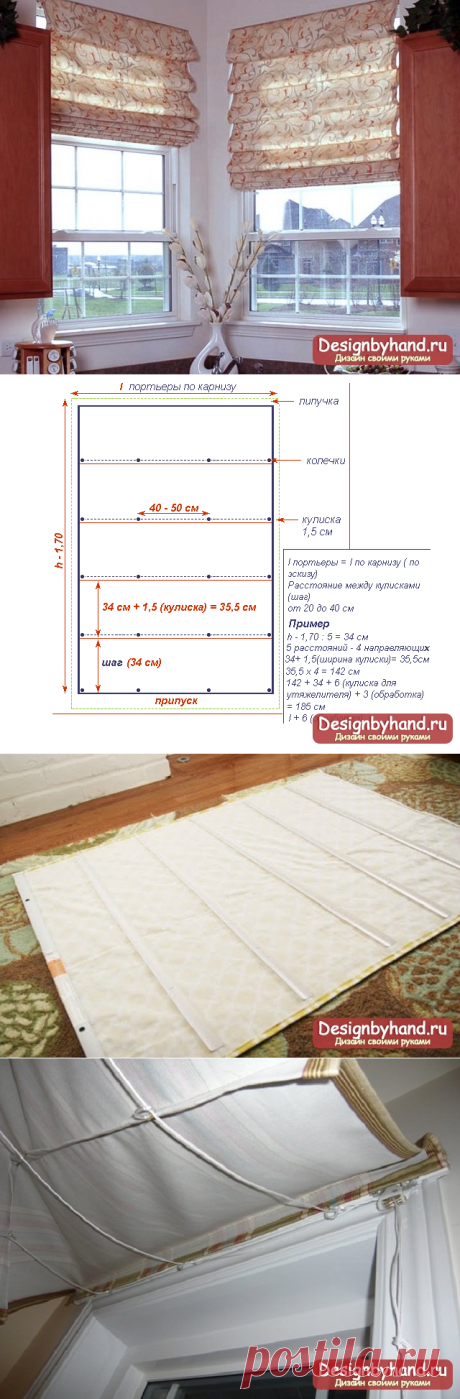 Римские шторы своими руками: шьем сами. Пошаговые мастер-классы с фото