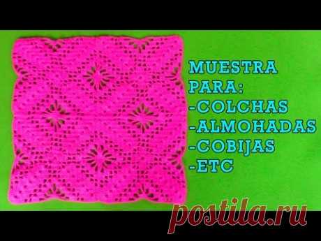 Muestra para mantel de mesa, cojines, colchas, etc. Tejido a crochet