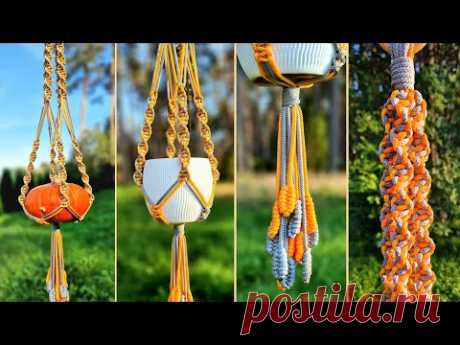 Pumpkin Inspired Macrame Plant Hanger Pattern with Spiral knot, Leaf knot, Square knot