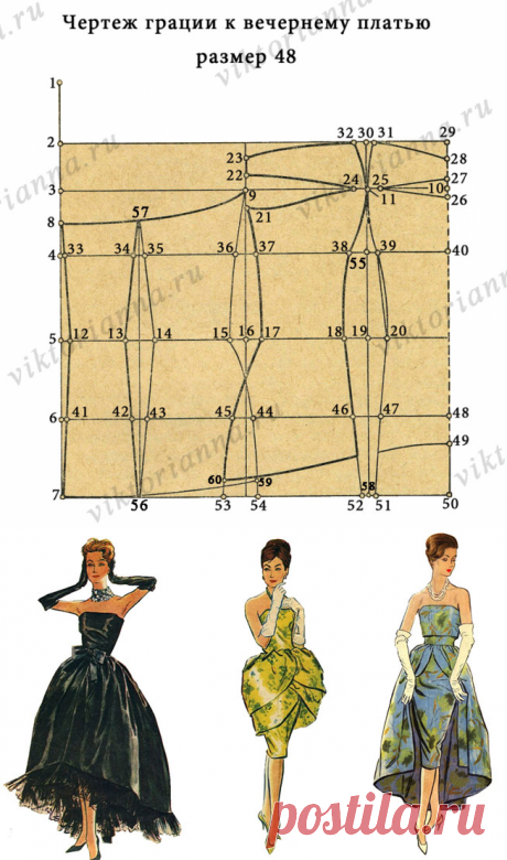 Корсет (грация) к вечернему платью (выкройка - схема) - «Ретро стиль, мода и шитье»