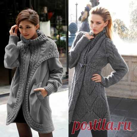 Вязаное женское пальто на 2017 год: на фото модели и фасоны, советы по выбору