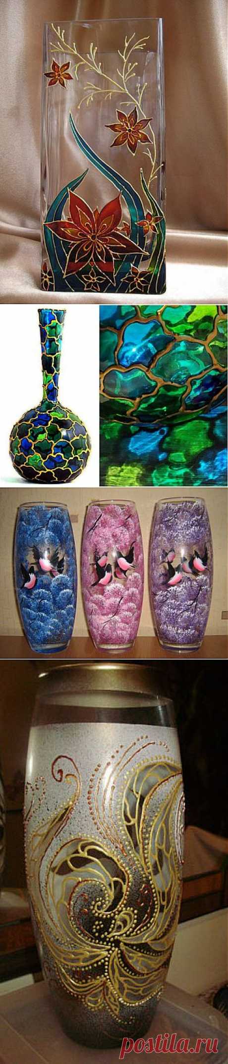 (+1) тема - Роспись стеклянных ваз своими руками | Интерьер и Дизайн