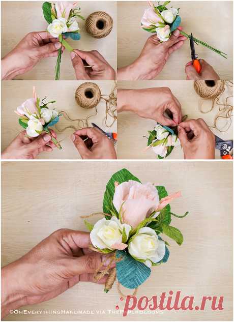 Paper Flowers & How to make Boutonnieres - Oh Everything Handmade