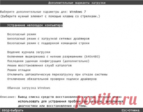 Специальные варианты загрузки Windows 7 | Секреты Windows 7