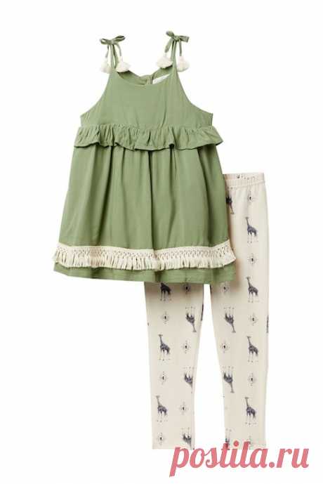 Jessica Simpson | Ruffle Fringe Tunic & Legging Set (Toddler Girls) | Nordstrom Rack