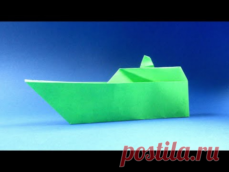 Как сделать кораблик из бумаги .Легкий оригами кораблик