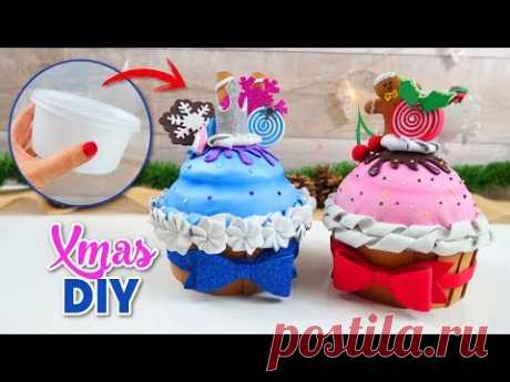 Convierte envases plásticos en cajas decoradas para Navidad - Manualidades de Navidad con reciclaje