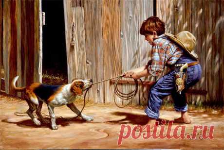 Дети и животные художника Jim Daly