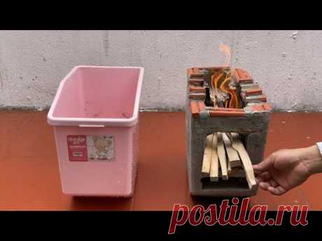 Take Advantage Of Old Plastic Bottles / Plastic box To Make Cement Stoves / Crafts With Cement