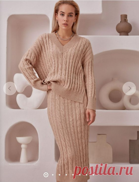 Вязаные женские костюмы: джемпер/пуловер/+юбка. Подборка идей. | Вязание с Мамой Мишкой | Дзен