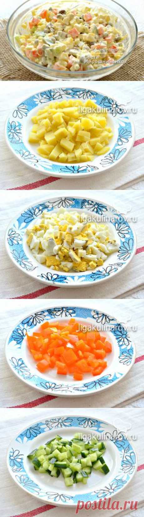 Овощной салат с яйцами и сухариками рецепт пошаговый с фото от Лиги Кулинаров. Рецепт овощного салата с сухариками
