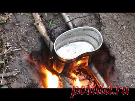 Костер разведчика ножом и руками | Секреты войсковой разведки СССР