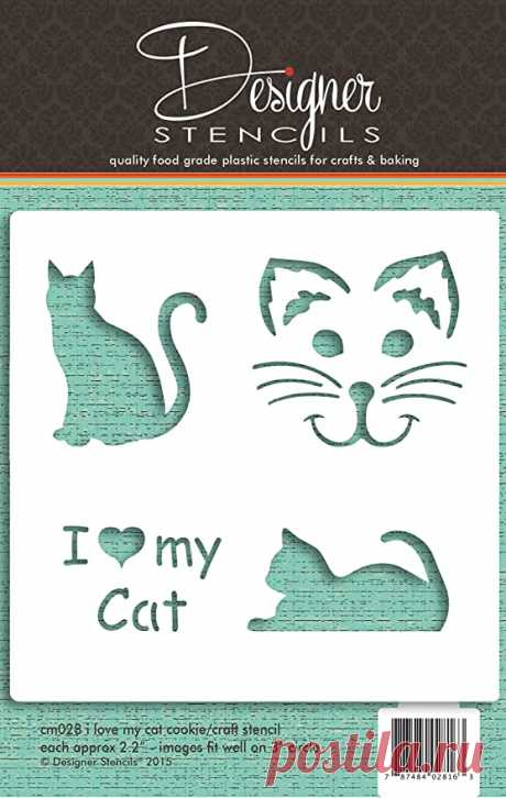Amazon.com: I Love My Cat Cookie y Craft Stencil CM028 by Designer Stencils: Kitchen & Dining