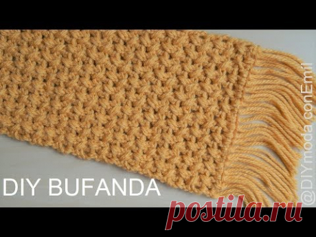 Bufanda de lana a crochet fácil y rápido paso a paso