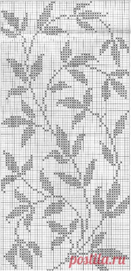 Вязание спицами - Жаккард спицами - Цветочный жаккардовый принт - Жаккардовые цветы и листья