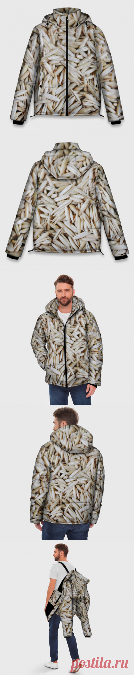 Мужская зимняя куртка 3D Зёрна овса - купить по цене 14485 руб в интернет-магазине Всемайки, арт 3651227