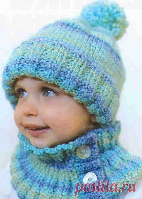 Детские шапка и шарф-снуд.