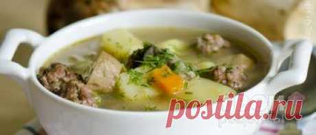 Суп из белых грибов с фрикадельками - рецепт с фото.
