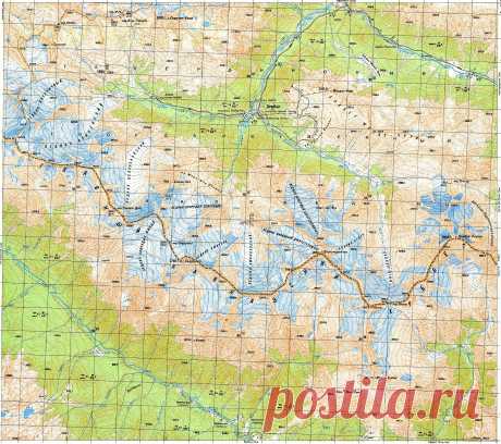 Лучшая топографическая карта Домбая и ближайших ущелий (2502×2220)