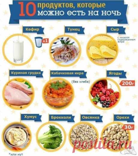 10 продуктов, которые можно есть на ночь