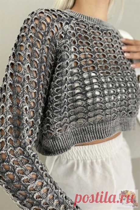 Вяжем ажурный пуловер