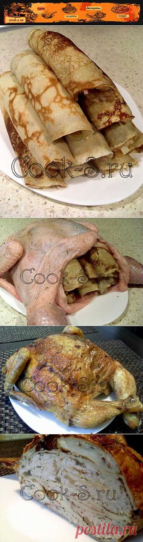Курица, фаршированная блинами - Пошаговый рецепт с фото |  Блюда из курицы