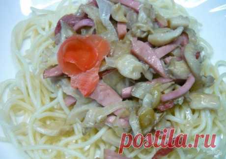 Грибы, жаренные с колбасой - пошаговый рецепт с фото на Повар.ру