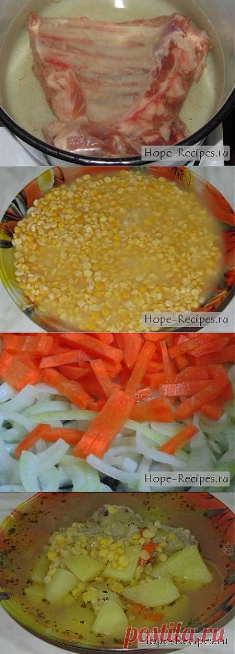 Гороховый суп со свиными рёбрышками © Кулинарный блог #Рецепты Надежды