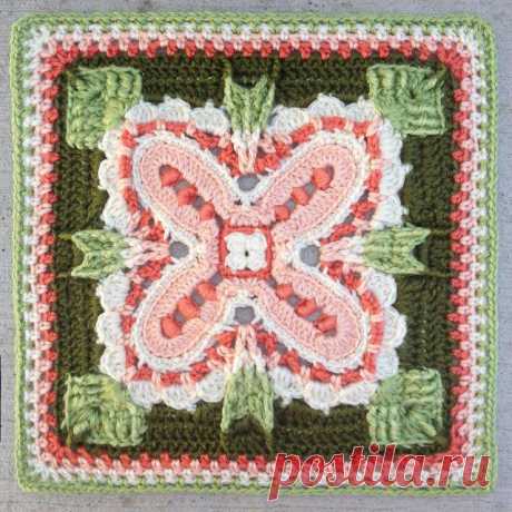 Mellie Blossom в Instagram: «Romantique Afghan Block - April crochet-along square #crochet»