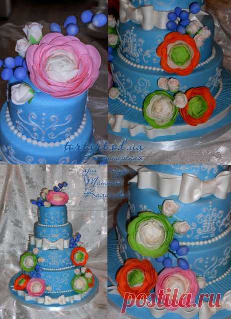 Свадебный торт &quot;Цветочный bell в голубом&quot; вес 12 кг
Кондитерская арт студия Татьяны Калачевой