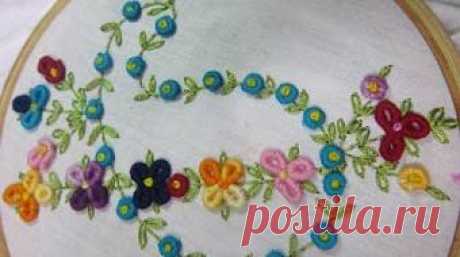 ЦВЕТОЧНАЯ ВЫШИВКА \ EMBROIDERY: FLOWER STITCH - YouTube