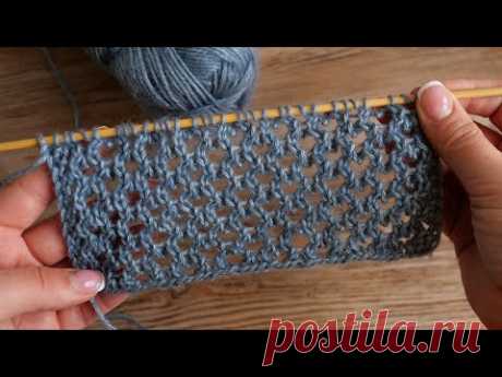 Невероятная сетка спицами 🕸 Rows of Eyelets knitting pattern