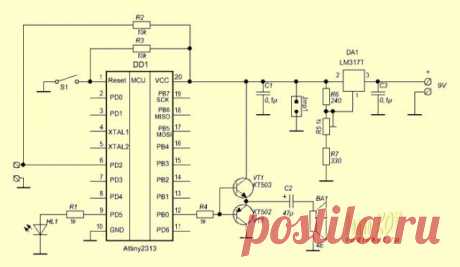Дверной звонок на Attiny2313. - Устройства на микроконтроллерах - Схемы устройств на микроконтроллерах - [Каталог статей]