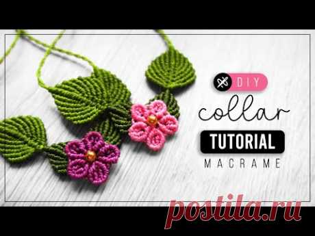 DIY Collar hadas » 🧚‍♂️ tutorial | como hacer collar con flor de hilo | diy ● Macrame necklace #226 - YouTube