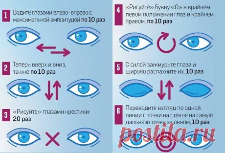 УПРАЖНЕНИЯ ДЛЯ ГЛАЗ
Делайте эти очень простые упражнения по таблице ниже 7-8 раз в день. Через 2 недели Вы отметите положительные перемены, а через месяц будете гордиться собой.
Продолжая заниматься восстановлением своего зрения, через полгода поймёте, как это было важно начать однажды.
А потом и не возможно будет представить себе свой день без упражнений для глаз.