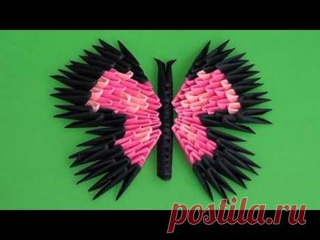 Модульное оригами бабочка для начинающих схема сборки (вариант 3)