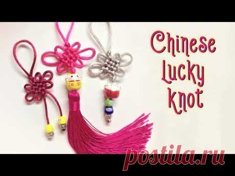 Easy way to make Chinese lucky knot - most popular and old macrame patter - thắt nút đồng tâm