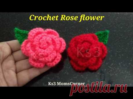Crochet Rose flowers very easy | Crochet rose flower tutorial