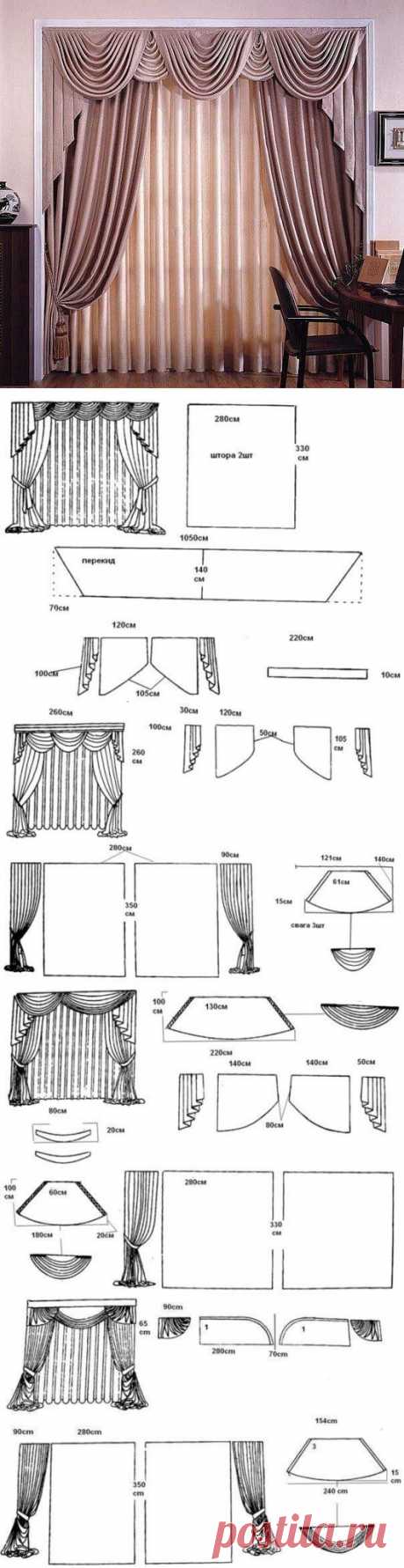 ИГОЛКА С НИТОЧКОЙ. Выкройки штор с ламбрекенами | Наш дом