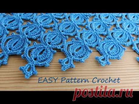 НЕОБЫЧНЫЙ И ОЧЕНЬ ПРОСТОЙ в вязании УЗОР крючком :) SUPER EASY Beautiful Pattern Crochet