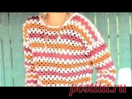 Узор крючком для пуловера - Crochet pattern for pullover