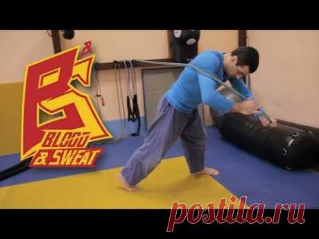 Тренировка и упражнения с борцовской резиной. Resistance band judo workout