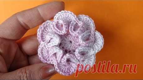 Вязание цветка Crochet flower pattern Вязание крючком 74