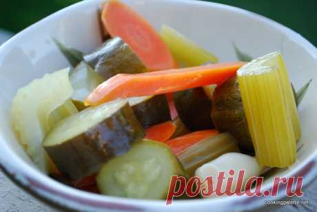 Овощи маринованно-соленые экспресс: морковь, патиссоны, перцы, сельдерей, цуккини - Cooking Palette
