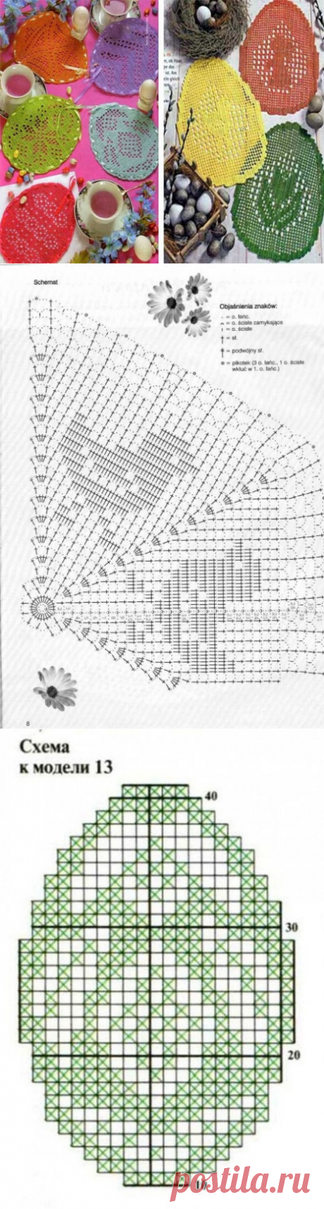 Пасхальные салфетки крючком