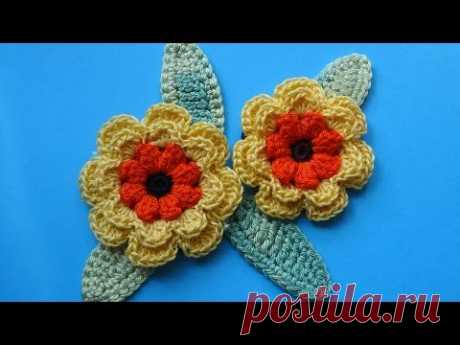 Crochet flower Вязаные цветы 80