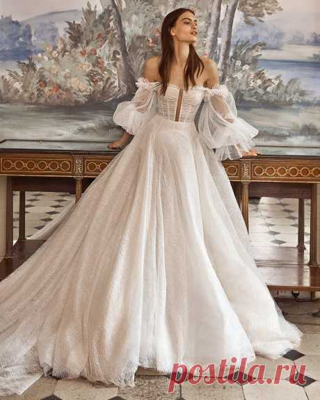 galia lahav 2021 wedding dresses ball gown simple with sleeves off the shoulder seraphina