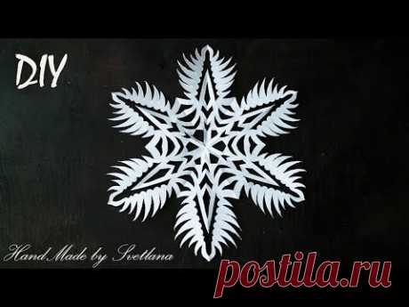 Снежинка из бумаги Как вырезать снежинки Схема Snowflakes from paper Schneeflocke aus Papier